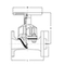 Vanne à membrane Série: KB Type: 3071RL Fonte Revêtement de caoutchouc Bride PN10